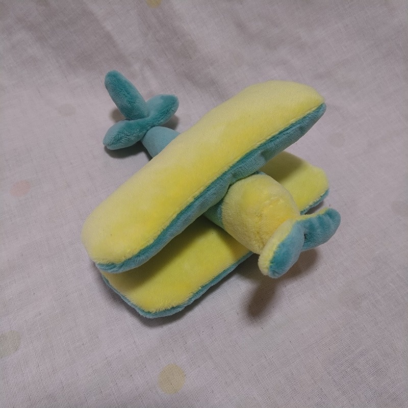 複葉機ぬいぐるみ(ミント×黄色)