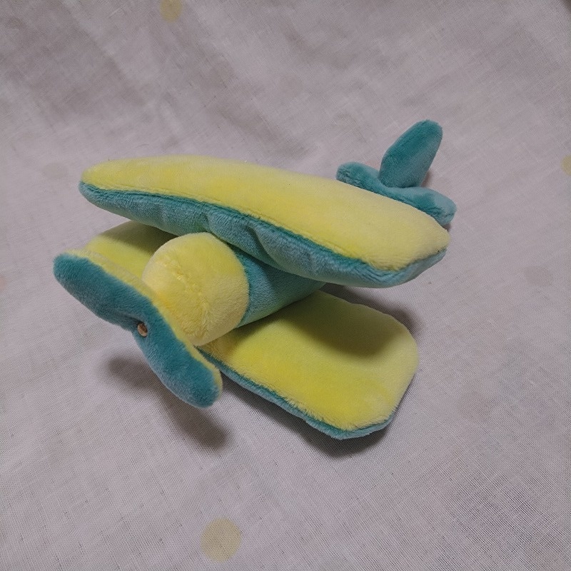 複葉機ぬいぐるみ（ミント×黄色）