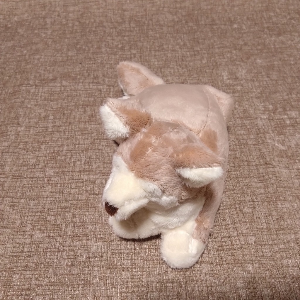 寝転ぶ犬ぬいぐるみ
