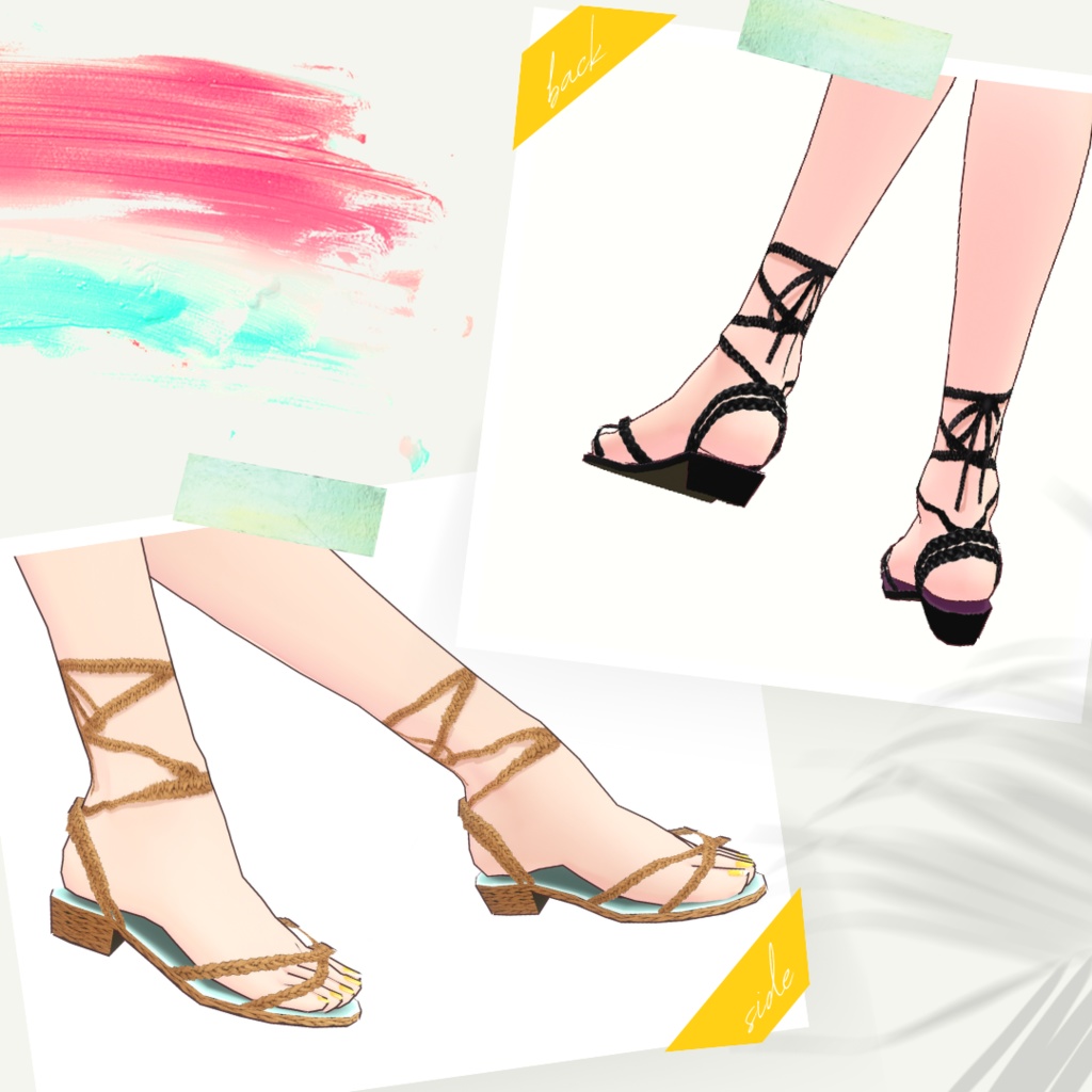 【無料あり】レースアップサンダル【Vroid用テクスチャ】