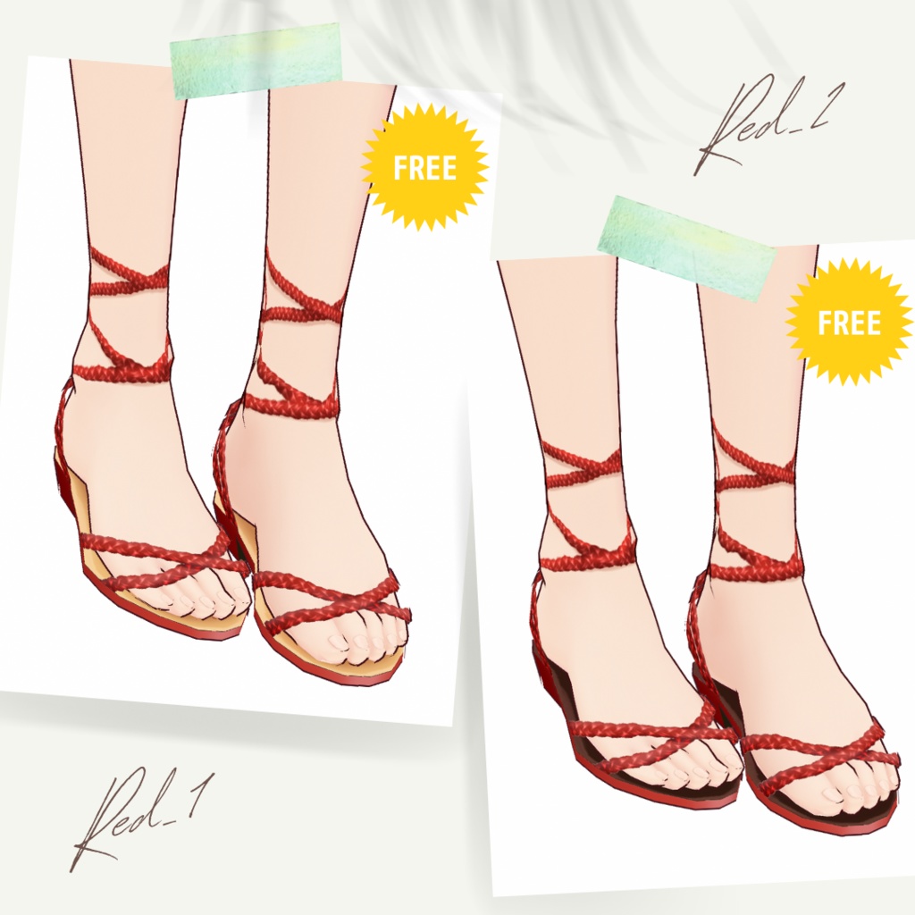 【無料あり】レースアップサンダル【Vroid用テクスチャ】