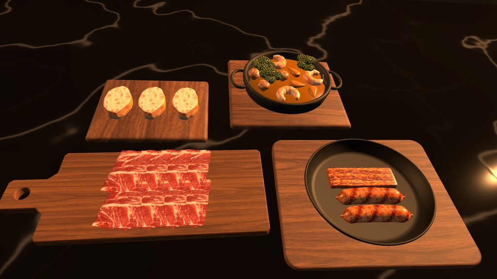 【10月30日まで発売記念半額セール】【VRChat向け】つくって楽しむ おつまみセット|調理・食べるギミック付き