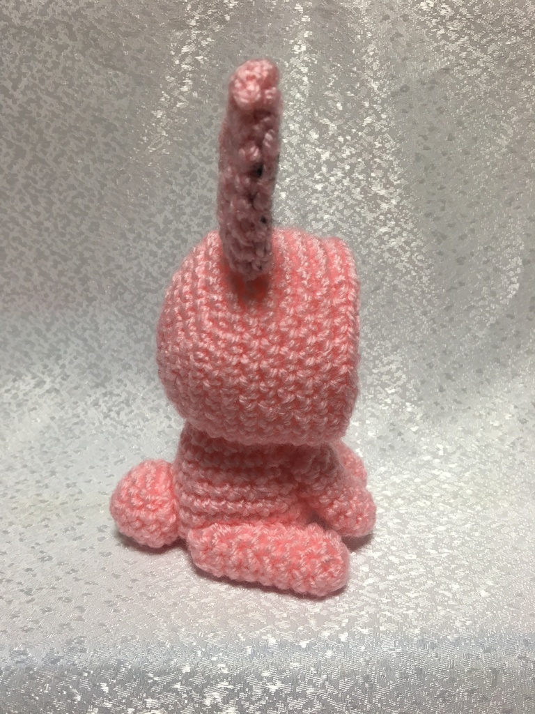 ウサギさん(ピンク耳中黒)おまんじゅう・もちぷち系着ぐるみ胴体付き