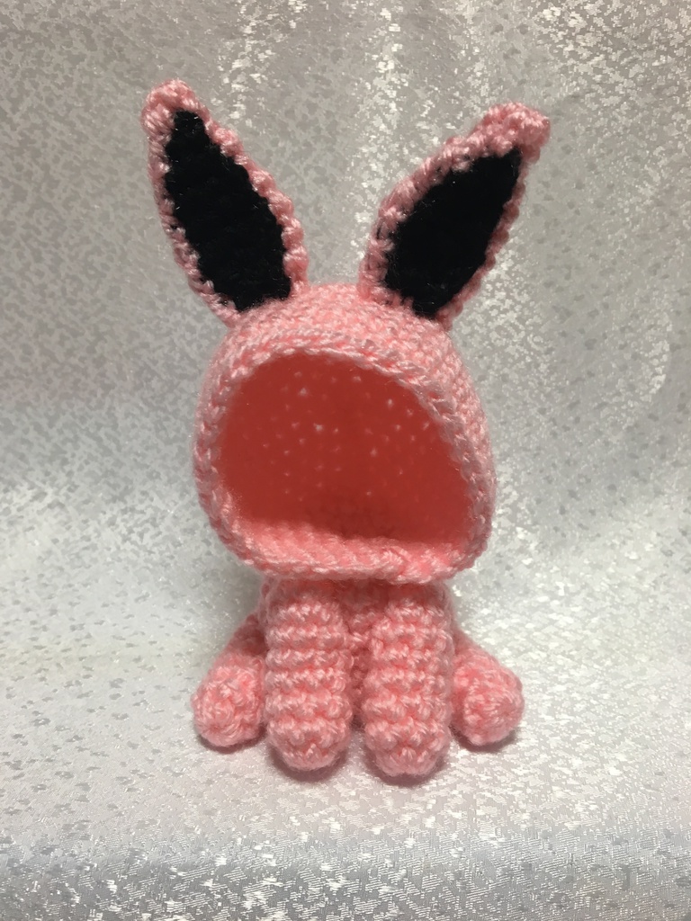 ウサギさん(ピンク耳中黒)おまんじゅう・もちぷち系着ぐるみ胴体付き