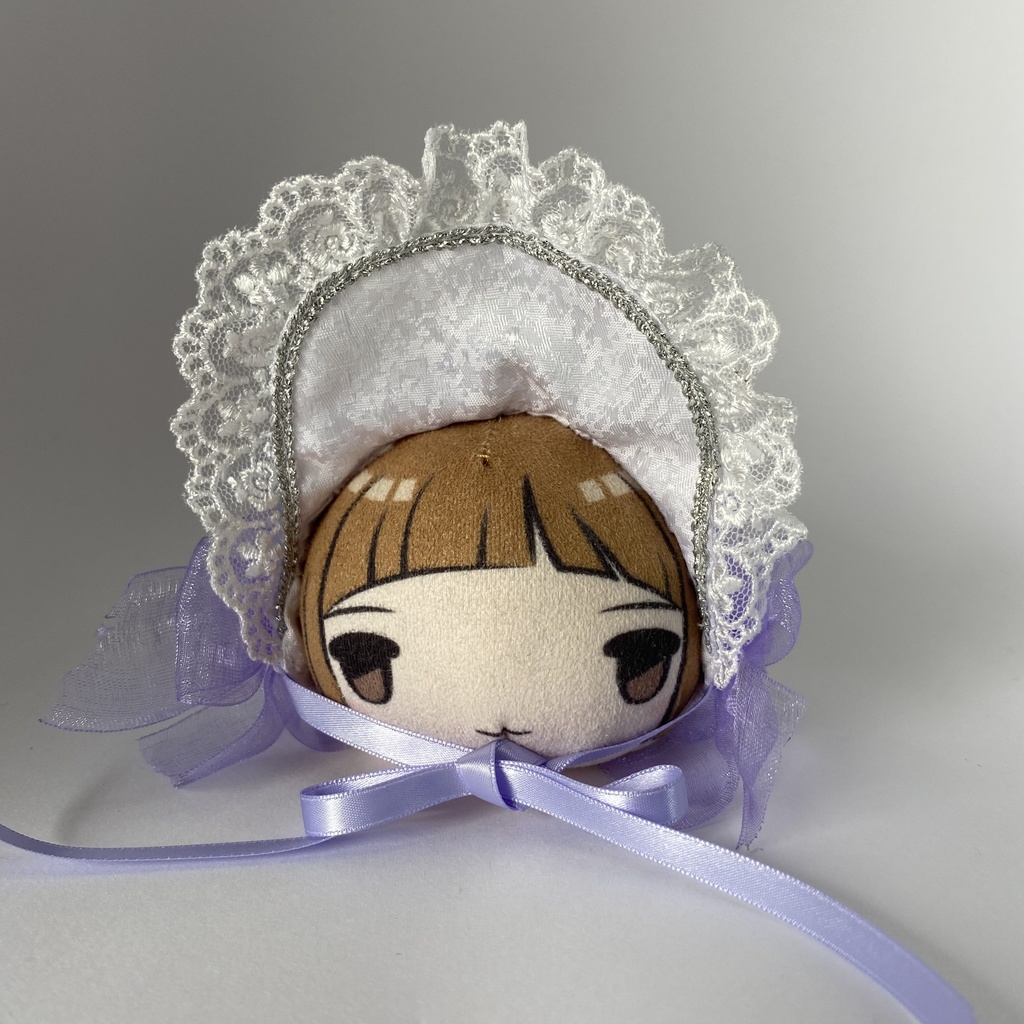 おまんじゅう・もちぷち兼用ボンネット(白×パープル)