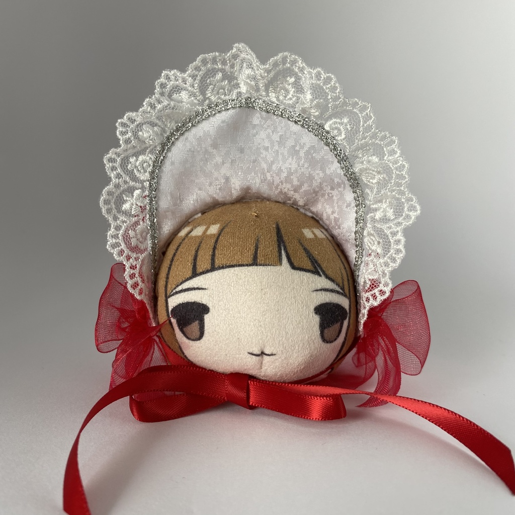 おまんじゅう・もちぷち兼用ボンネット(白×赤)