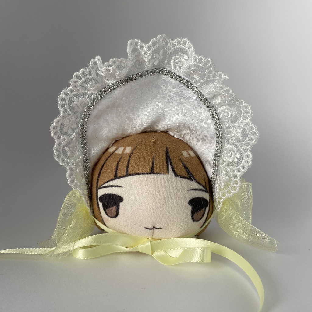 おまんじゅう・もちぷち兼用ボンネット(白×黄色)