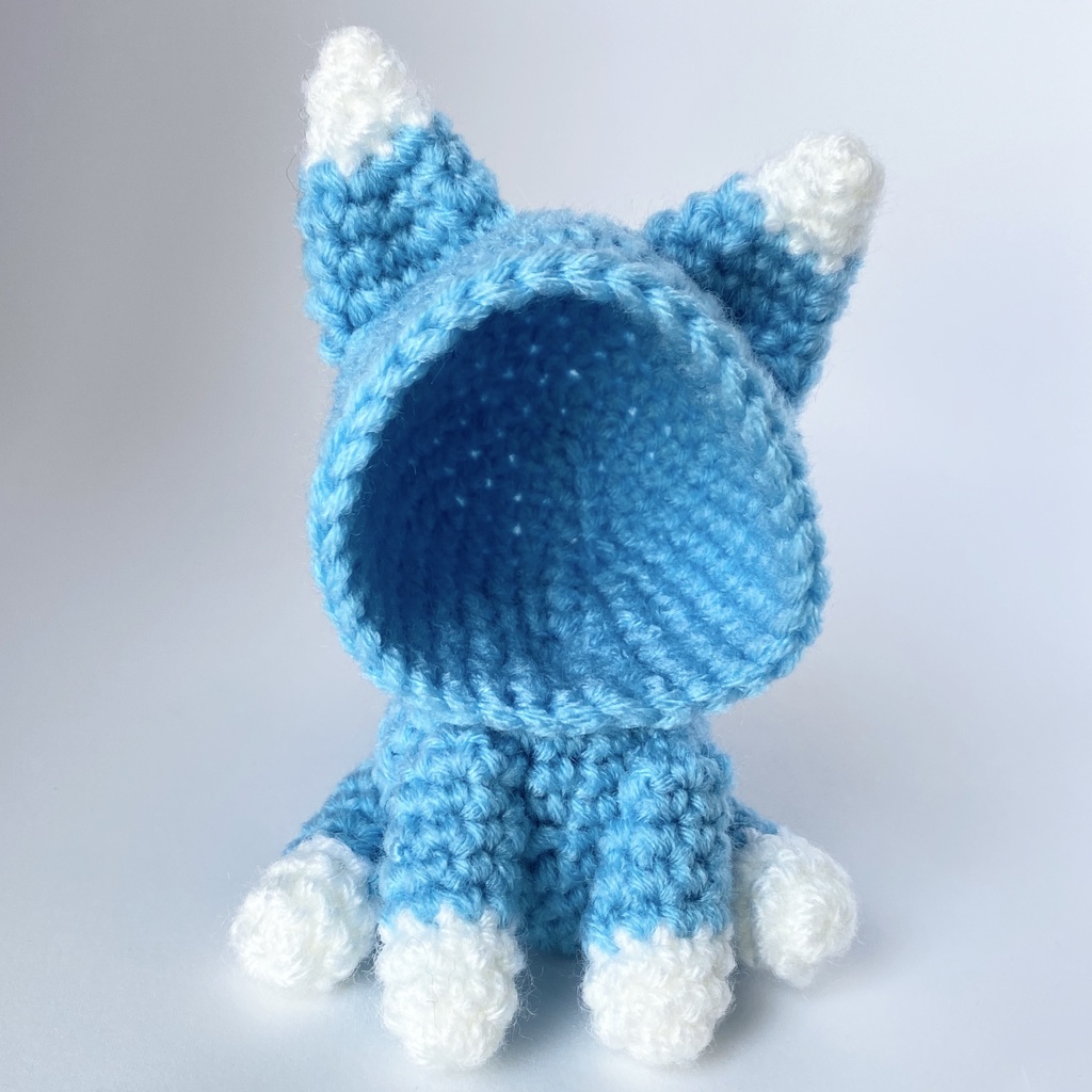 キツネさん（水色）おまんじゅう・もちぷち系着ぐるみ胴体付き