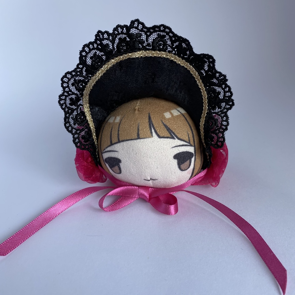 おまんじゅう・もちぷち兼用ボンネット(黒×マゼンタ)