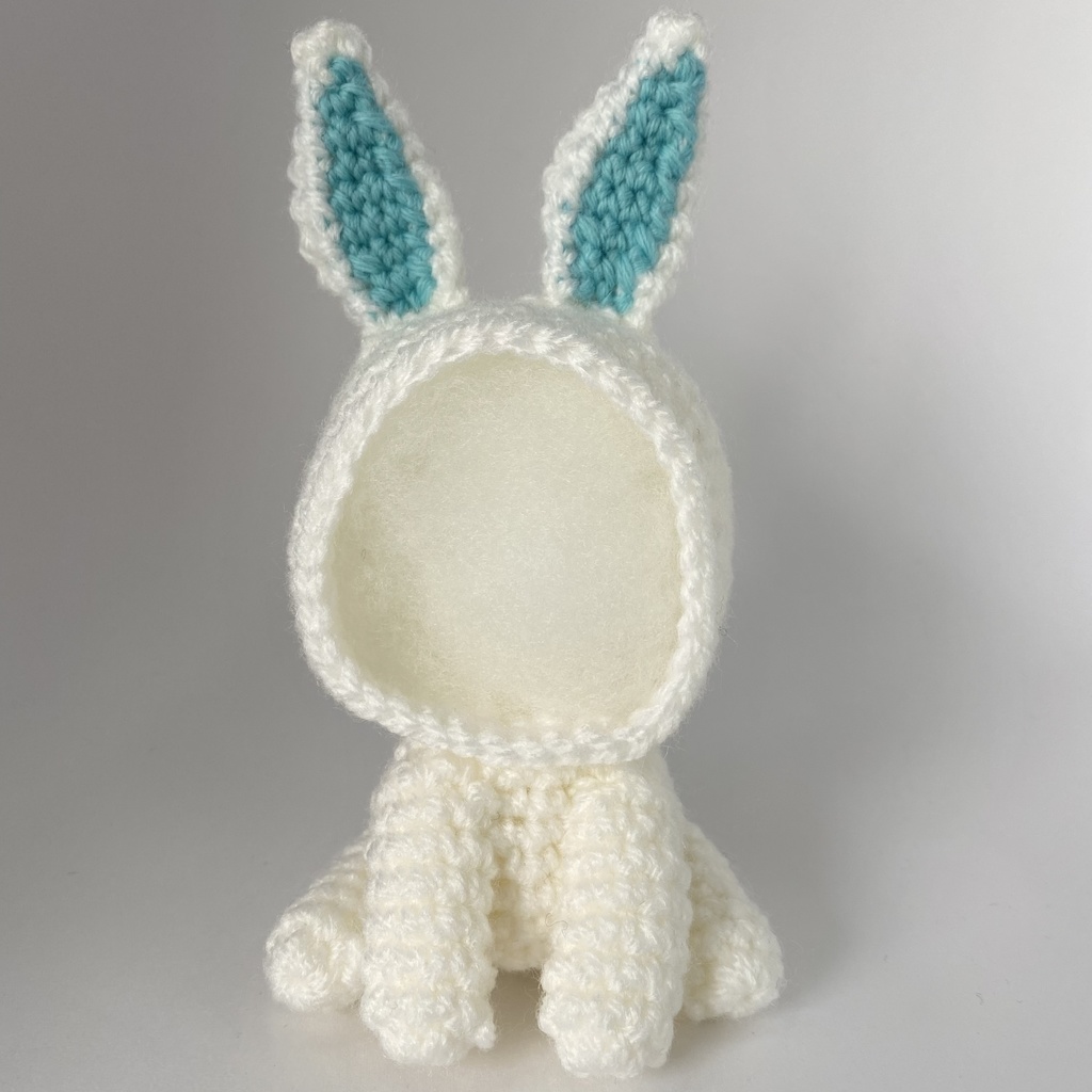 ウサギさん（耳中水色）おまんじゅう・もちぷち系着ぐるみ胴体付き