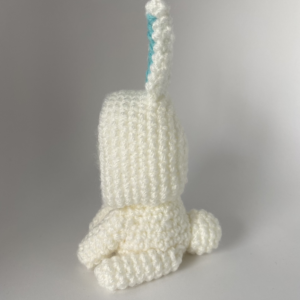 ウサギさん(耳中水色)おまんじゅう・もちぷち系着ぐるみ胴体付き