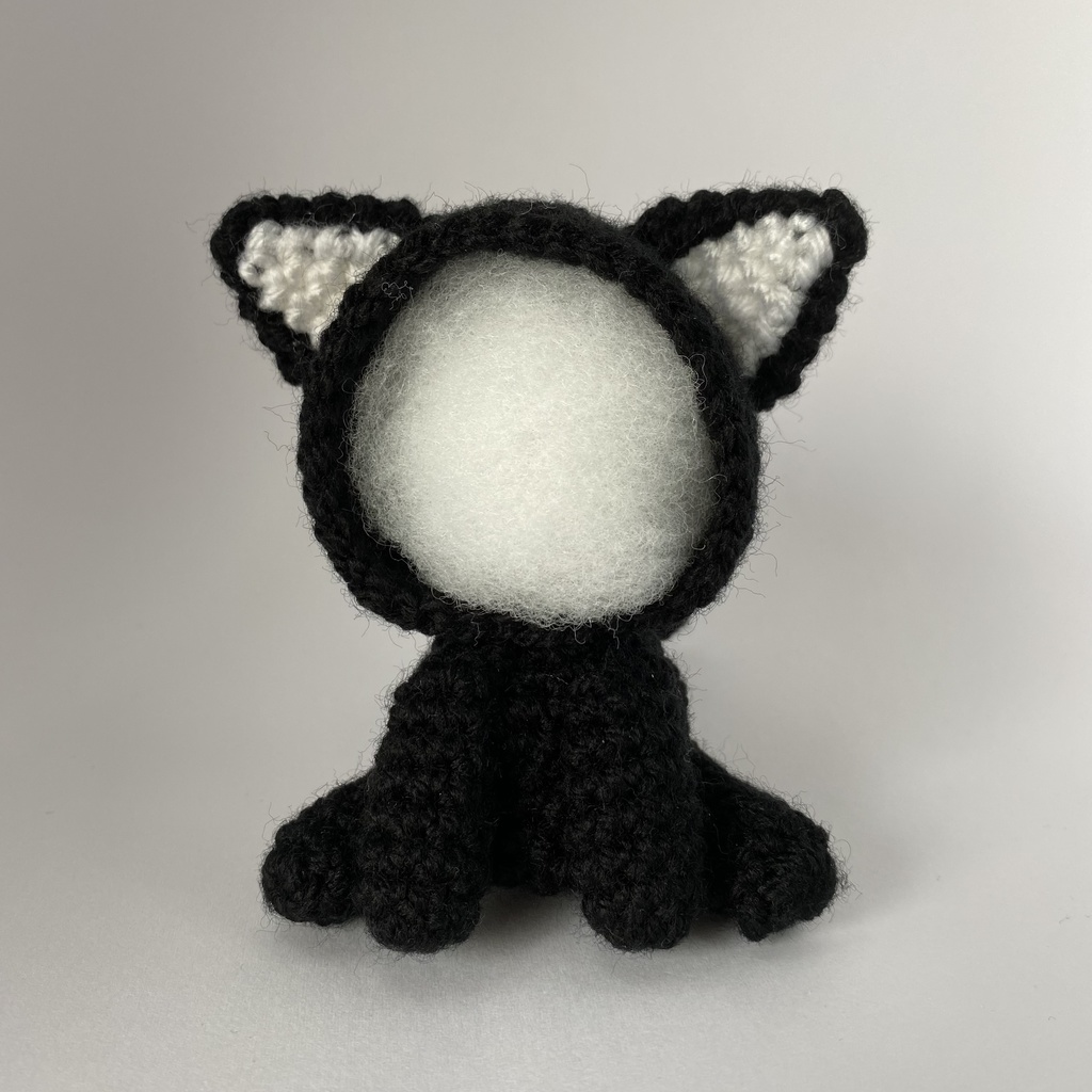 黒猫さん(耳中白)おまんじゅう・もちぷち系着ぐるみ胴体付き