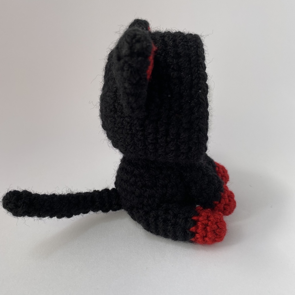 靴下猫さん(黒×赤)おまんじゅう・もちぷち系着ぐるみ胴体付き