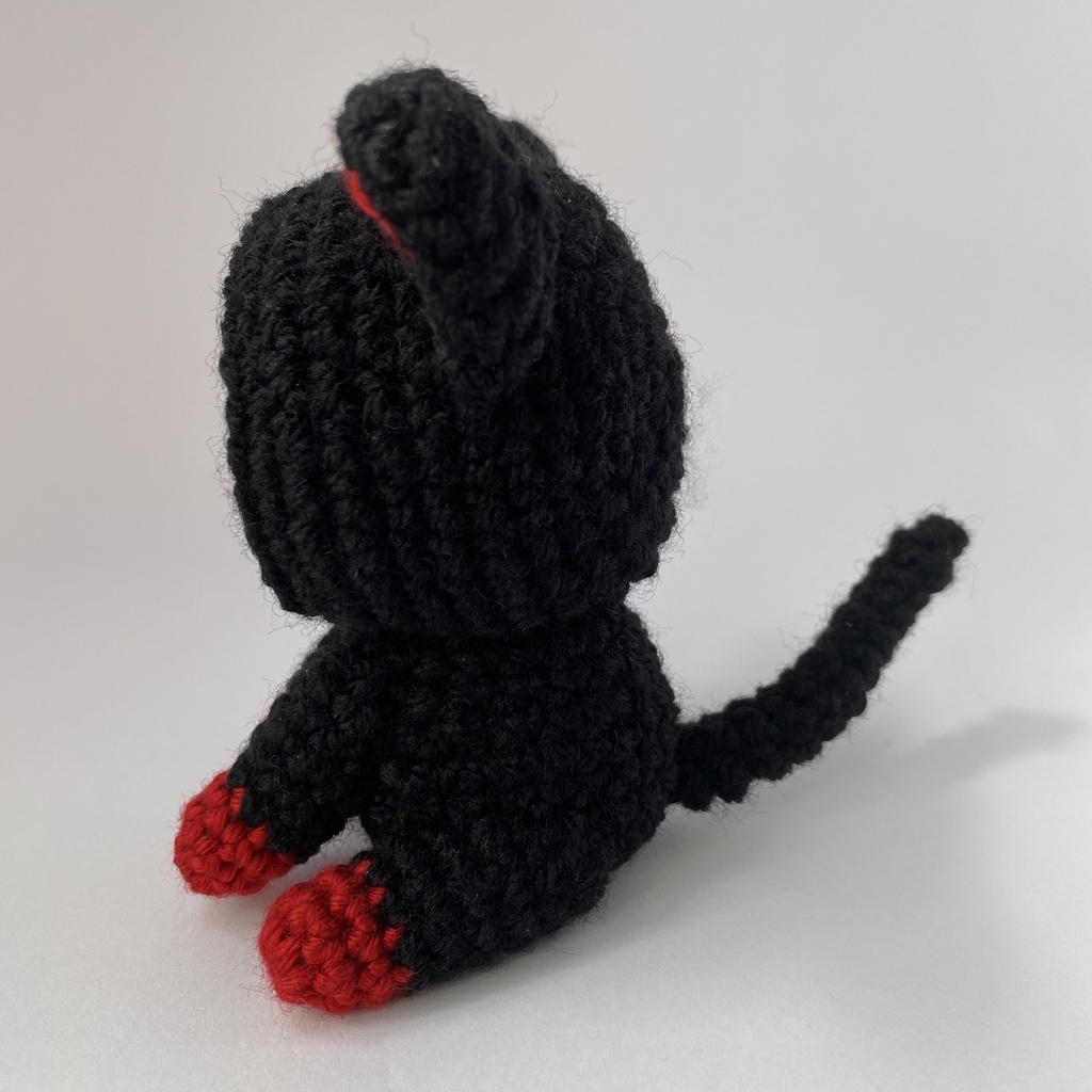 靴下猫さん(黒×赤)おまんじゅう・もちぷち系着ぐるみ胴体付き