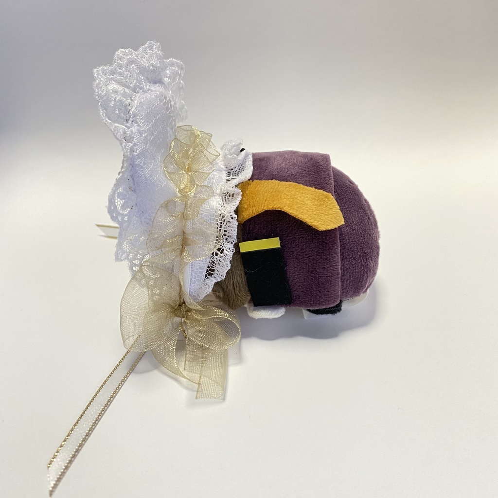 もちもちマスコット用ボンネット(白×ゴールド)