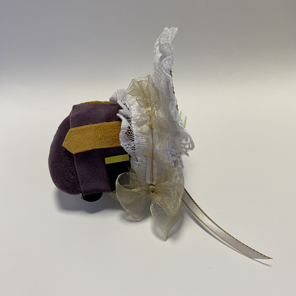 もちもちマスコット用ボンネット(白×ゴールド)