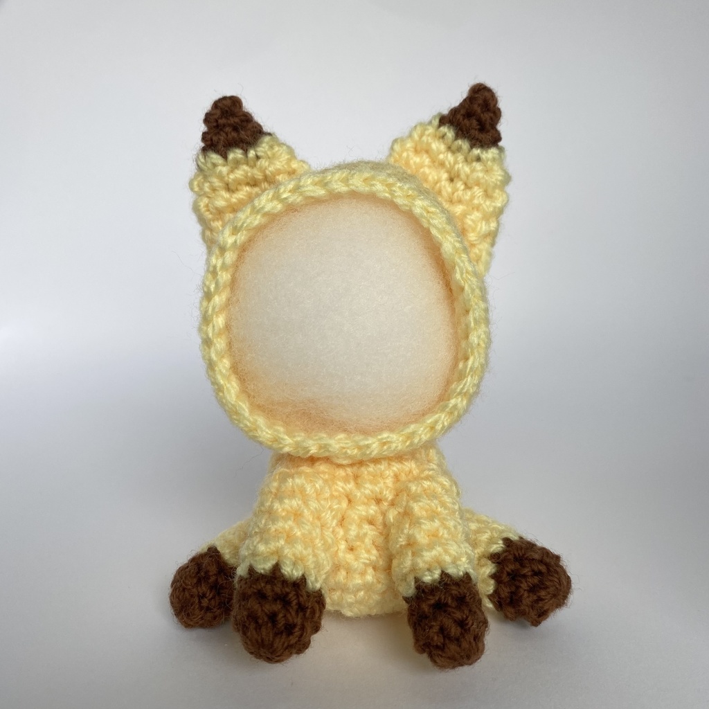 キツネさん（耳先こげ茶）おまんじゅう・もちぷち系着ぐるみ胴体付き