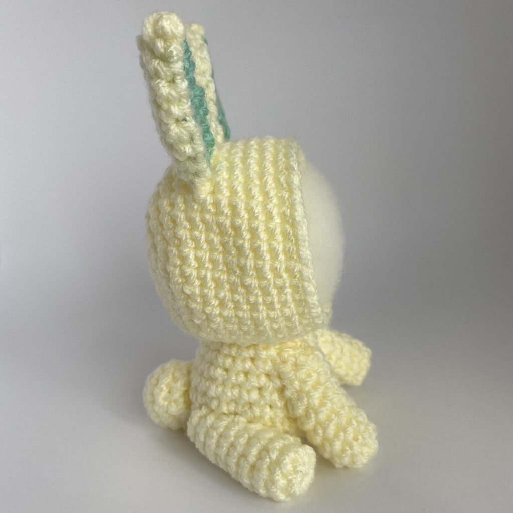 ウサギさん(クリーム色×耳中ミント)おまんじゅう・もちぷち系着ぐるみ胴体付き