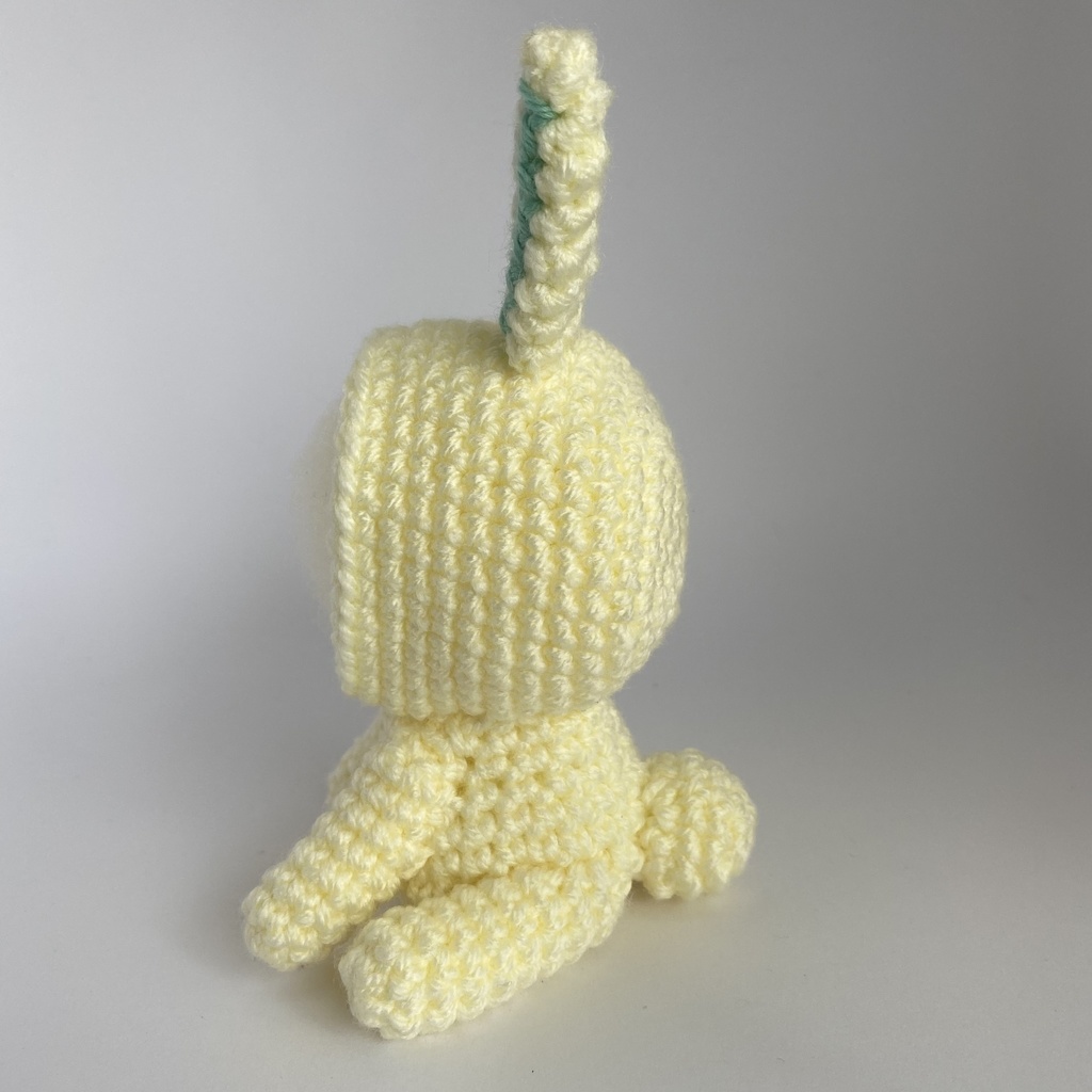 ウサギさん(クリーム色×耳中ミント)おまんじゅう・もちぷち系着ぐるみ胴体付き