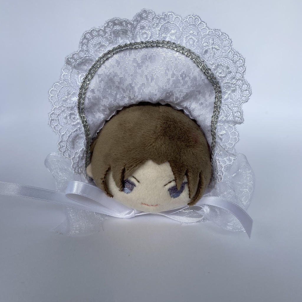 もちもちマスコット用ボンネット(白×白)