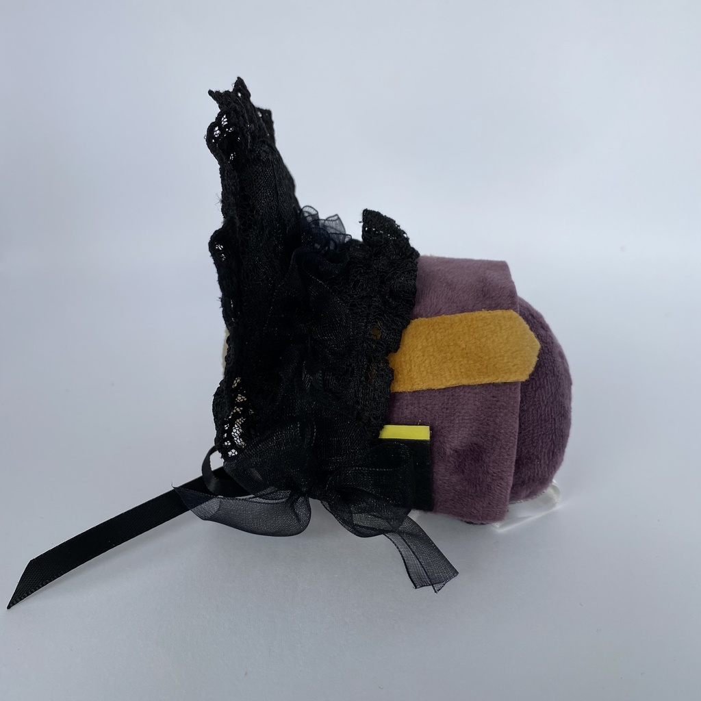 もちもちマスコット用ボンネット(黒×黒)