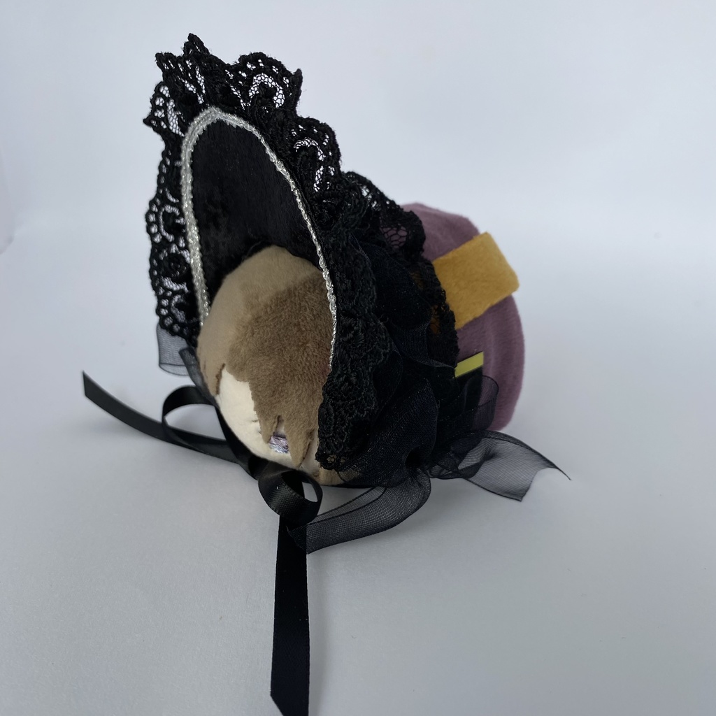 もちもちマスコット用ボンネット(黒×黒)