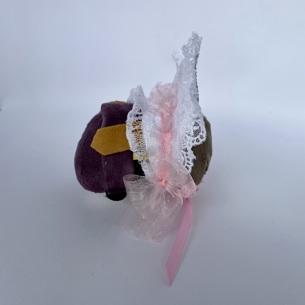 もちもちマスコット用ボンネット(白×ピンク)