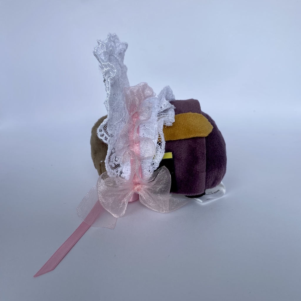 もちもちマスコット用ボンネット(白×ピンク)