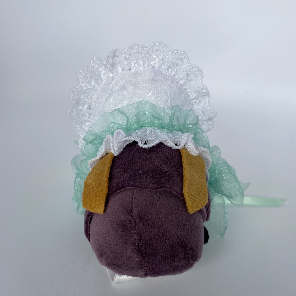 もちもちマスコット用ボンネット(白×ライトグリーン)