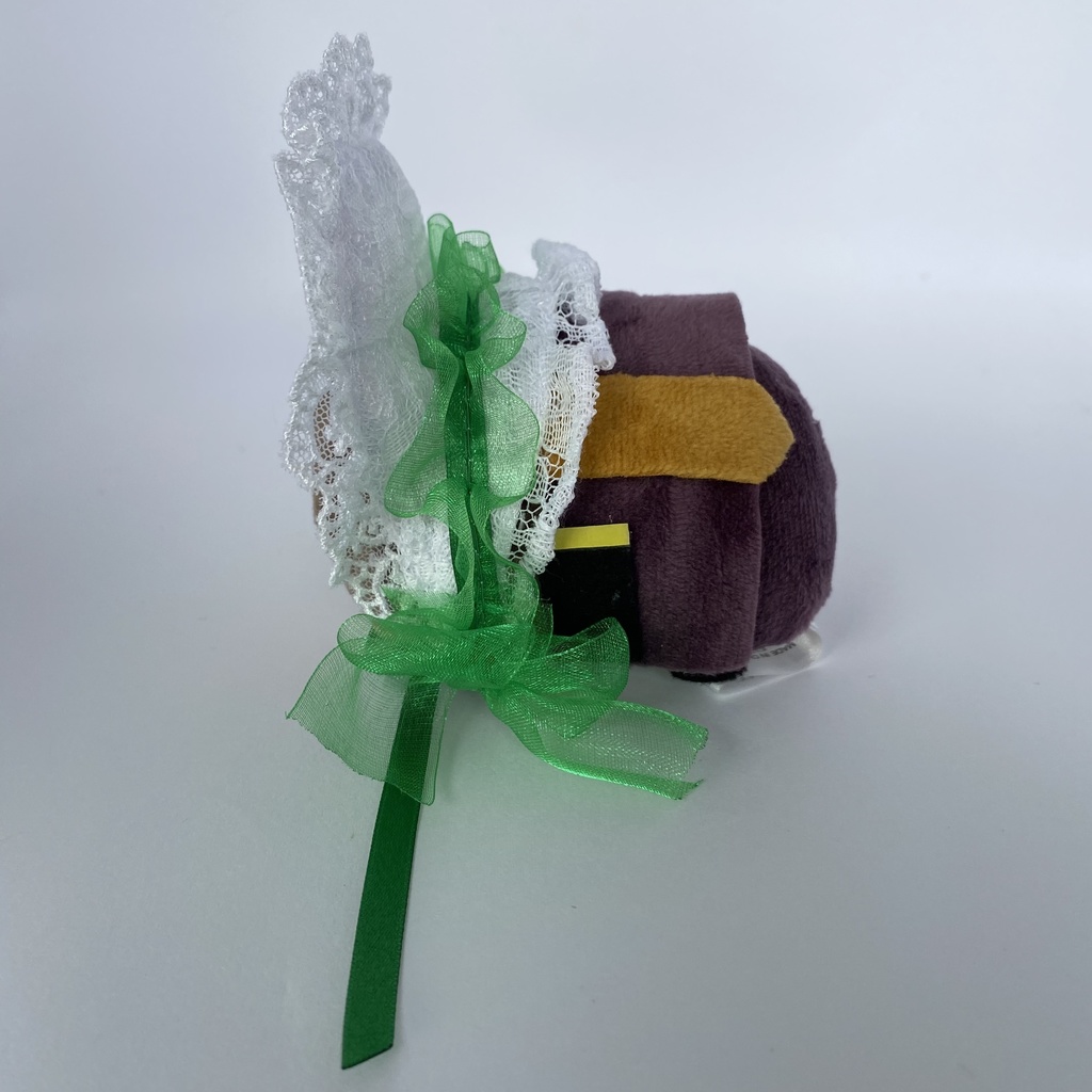 もちもちマスコット用ボンネット(白×緑)