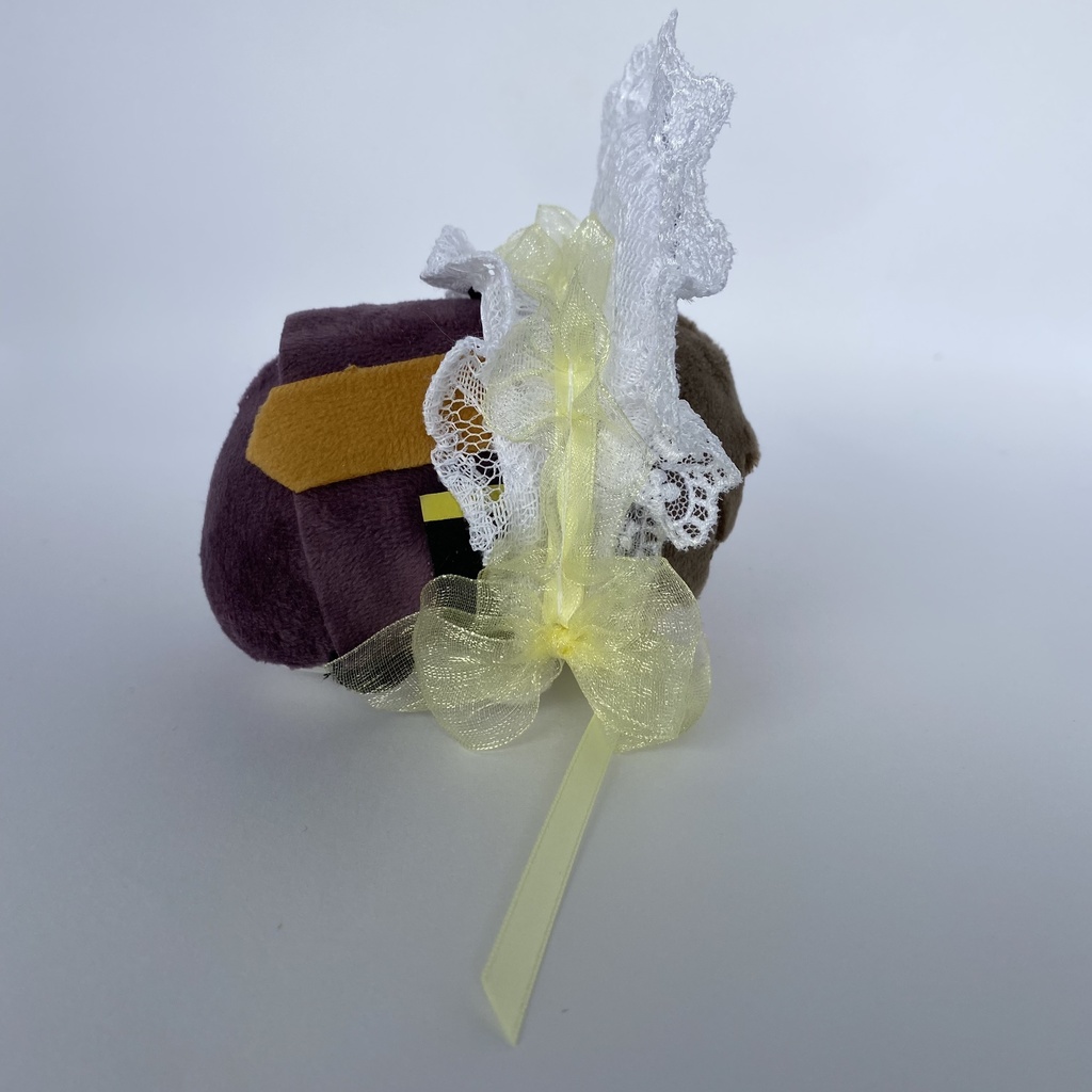 もちもちマスコット用ボンネット(白×黄色)