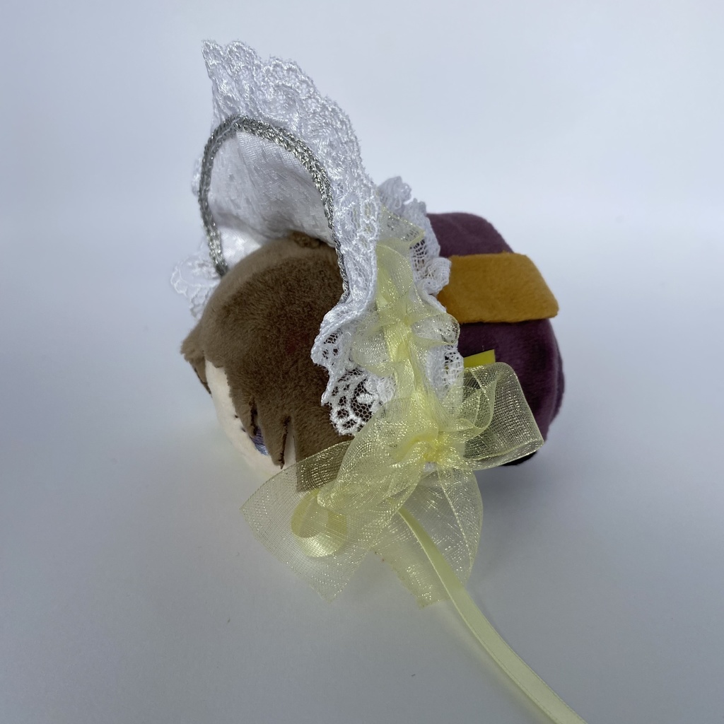 もちもちマスコット用ボンネット（白×黄色）