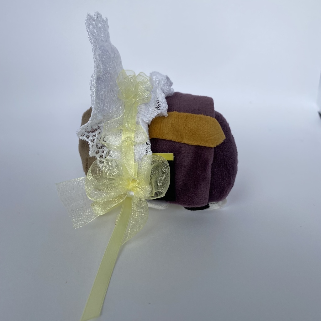 もちもちマスコット用ボンネット(白×黄色)