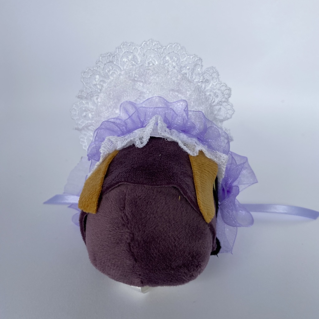 もちもちマスコット用ボンネット(白×パープル)