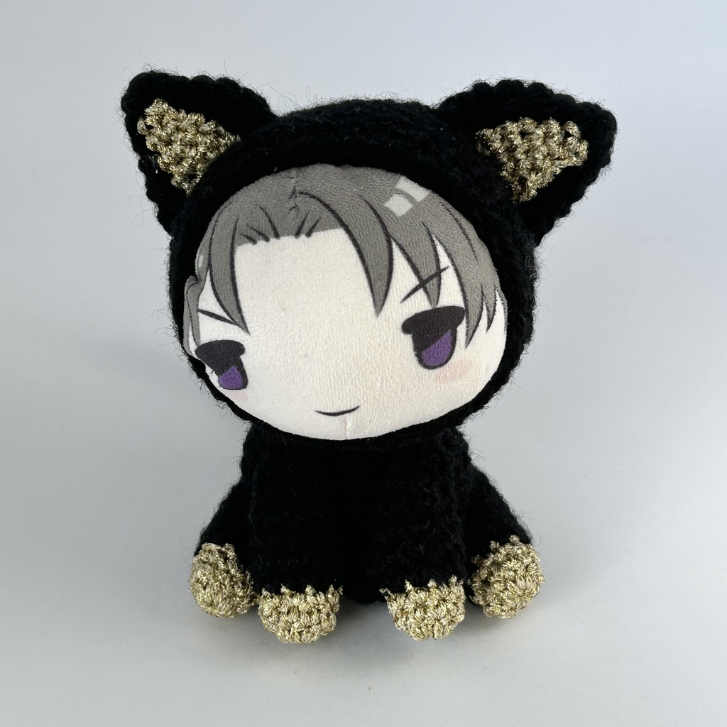 靴下黒猫さん(黒×金)おまんじゅう・もちぷち系着ぐるみ胴体付き