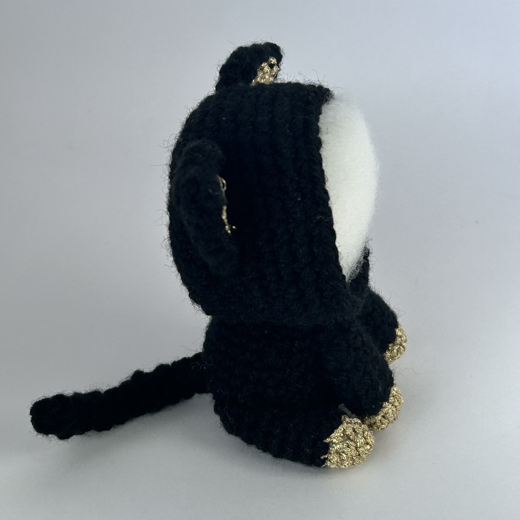 靴下黒猫さん(黒×金)おまんじゅう・もちぷち系着ぐるみ胴体付き