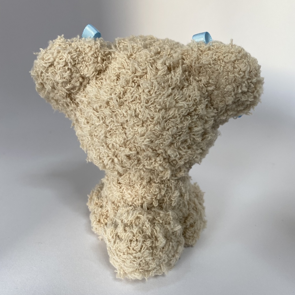 【耳リボン付(水色)】モコモコくまさんおまんじゅう・もちぷち系着ぐるみ胴体付き