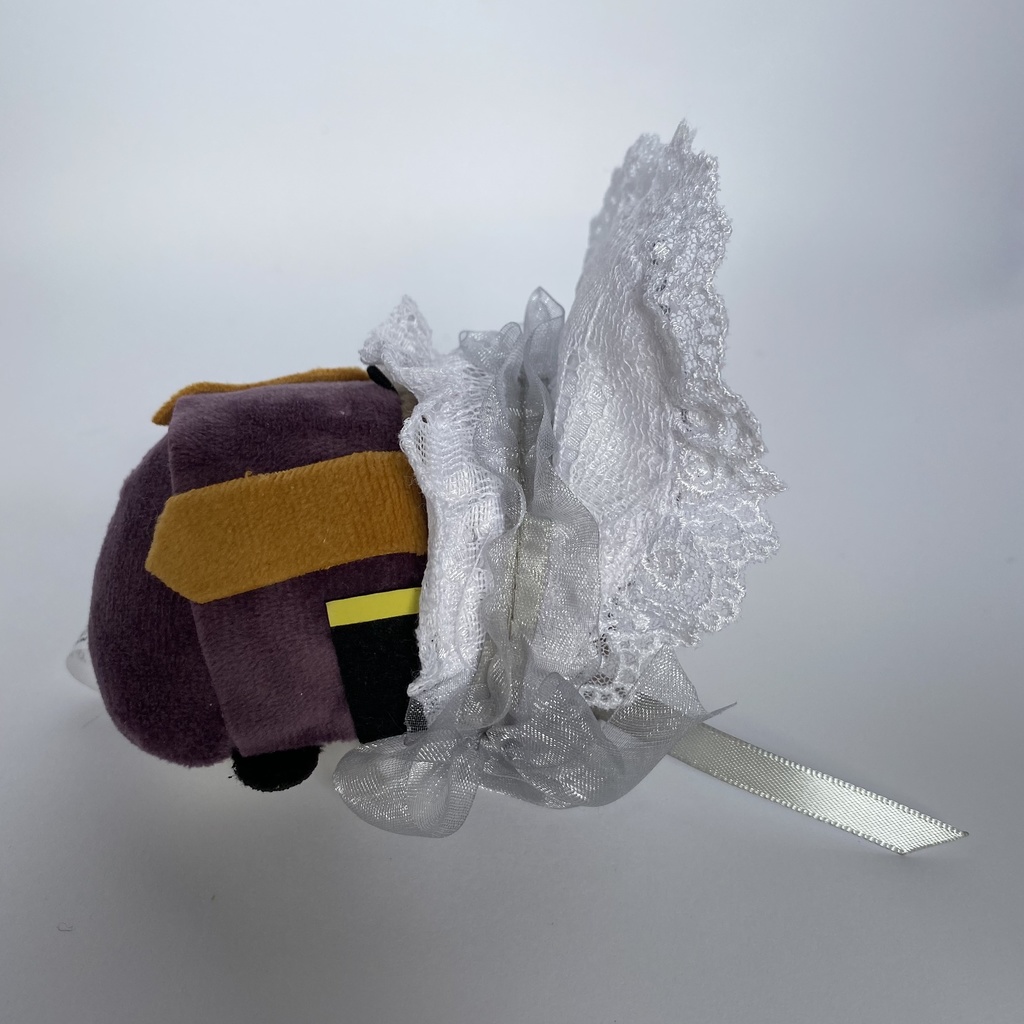 もちもちマスコット用ハーフボンネット(白×シルバー)