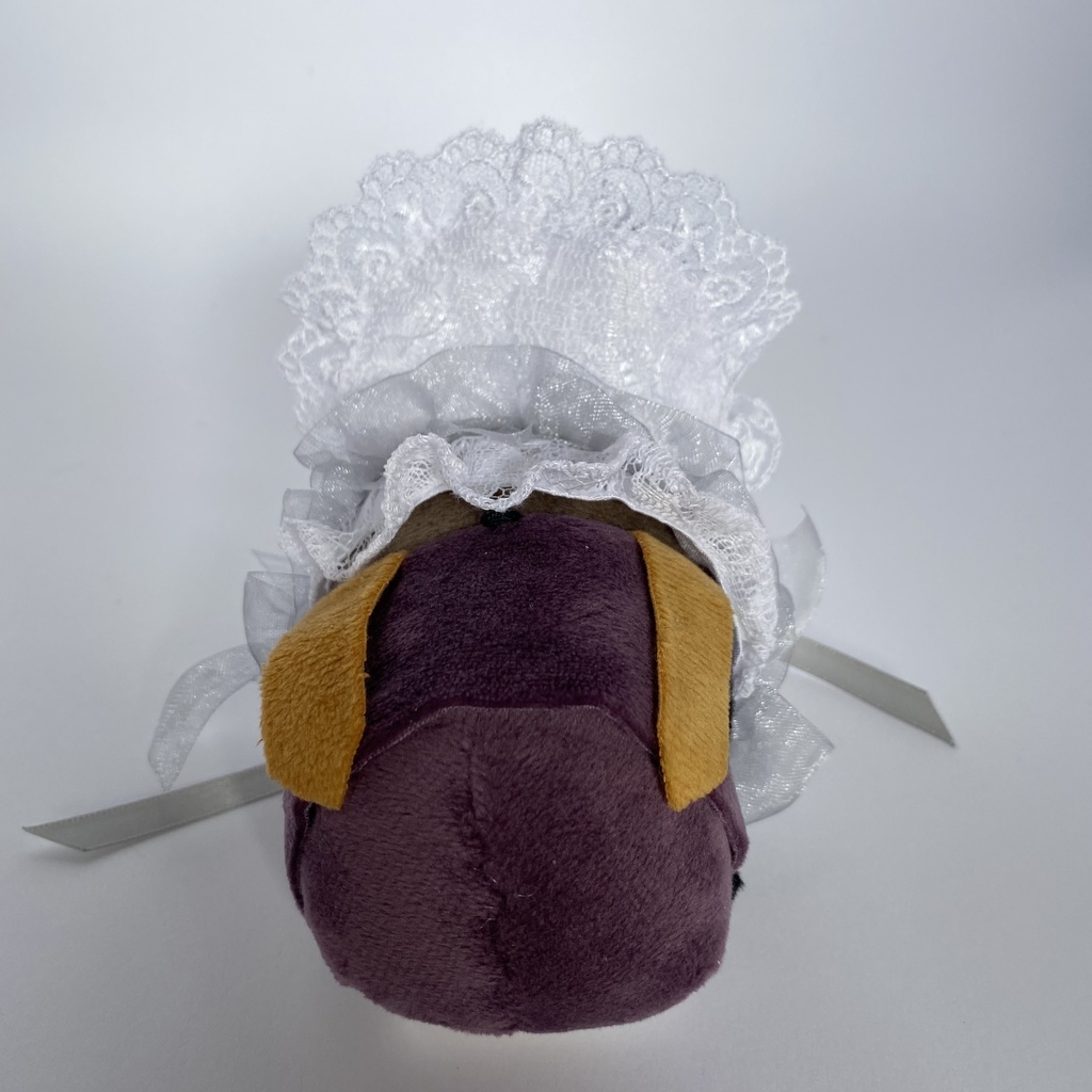 もちもちマスコット用ハーフボンネット(白×シルバー)