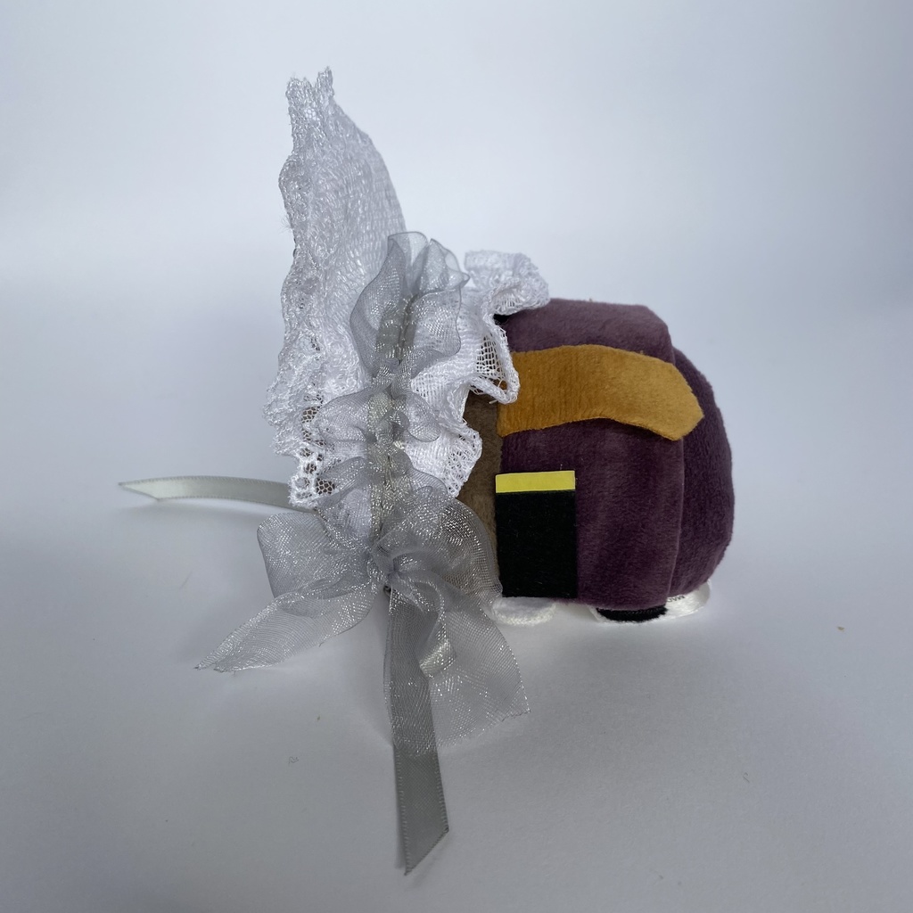 もちもちマスコット用ハーフボンネット(白×シルバー)