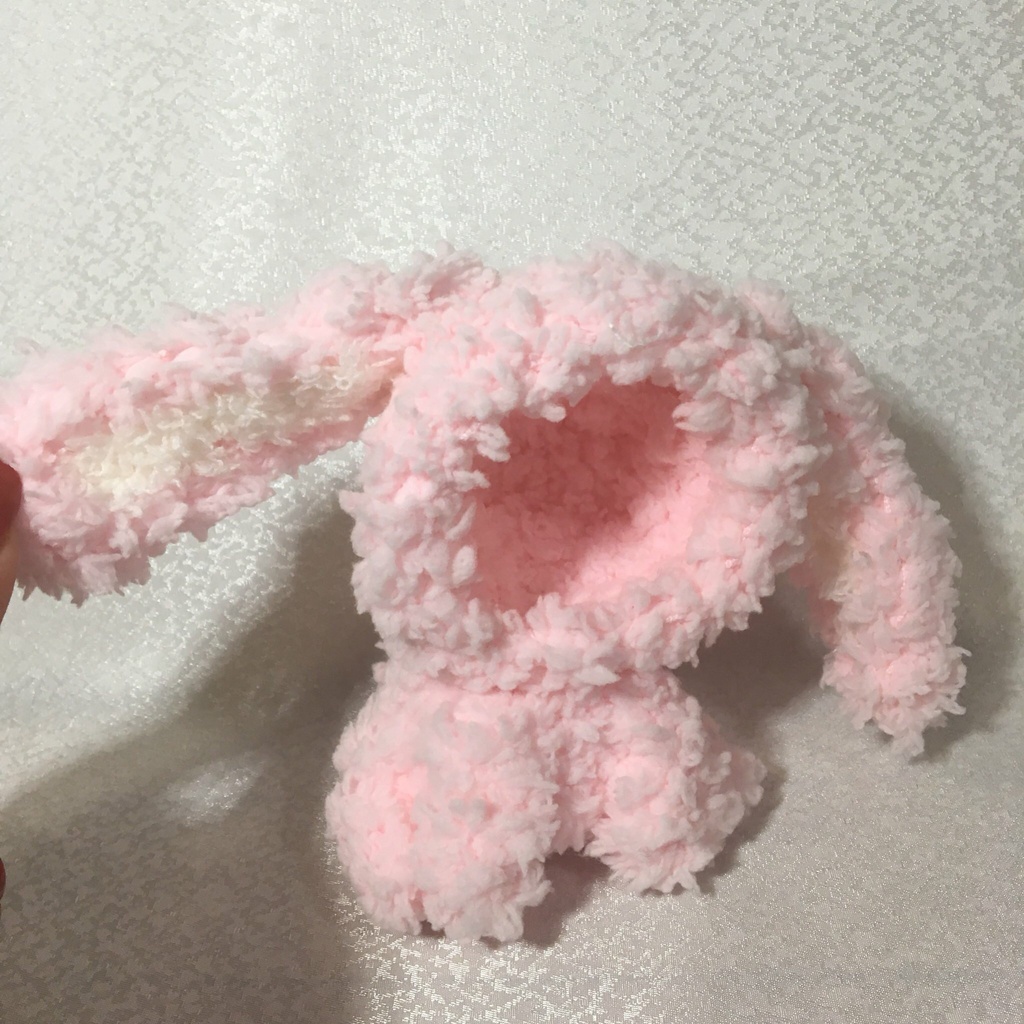 モコモコ垂れ耳ウサギ(ピンク)おまんじゅう・もちぷち系着ぐるみ胴体付き