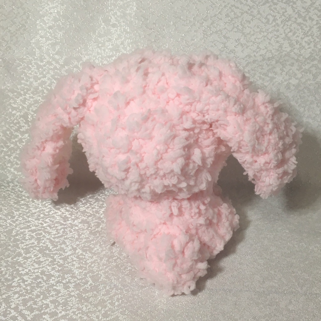 モコモコ垂れ耳ウサギ(ピンク)おまんじゅう・もちぷち系着ぐるみ胴体付き