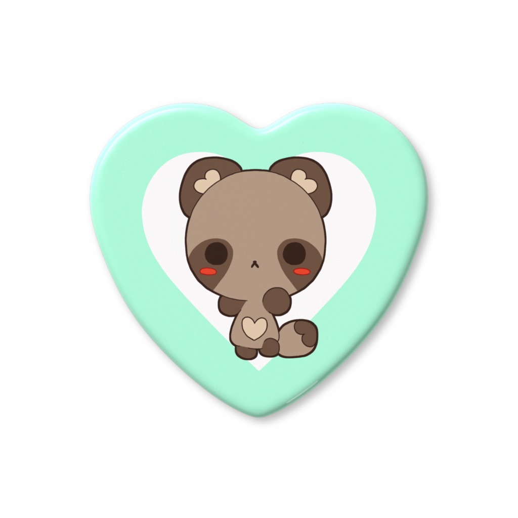 ラブデリフレンズ　ハート缶バッジ⑥　たぬき