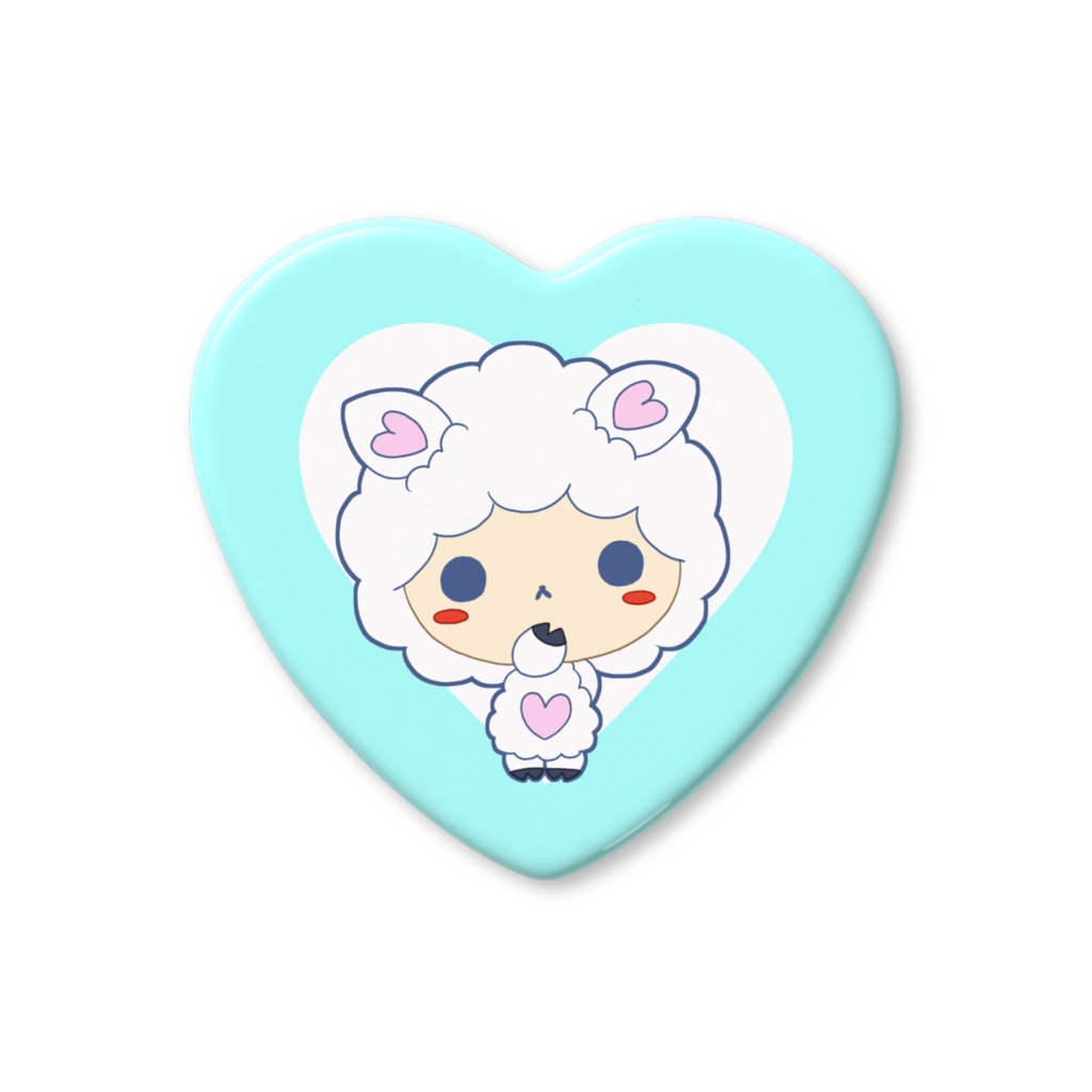 ラブデリフレンズ　ハート缶バッジ⑦　ひつじ