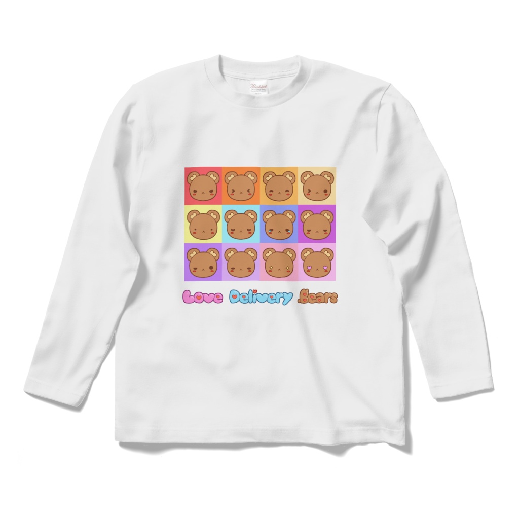 ラブデリベア　長袖シャツ①　くまの表情12変化　ロゴ有り