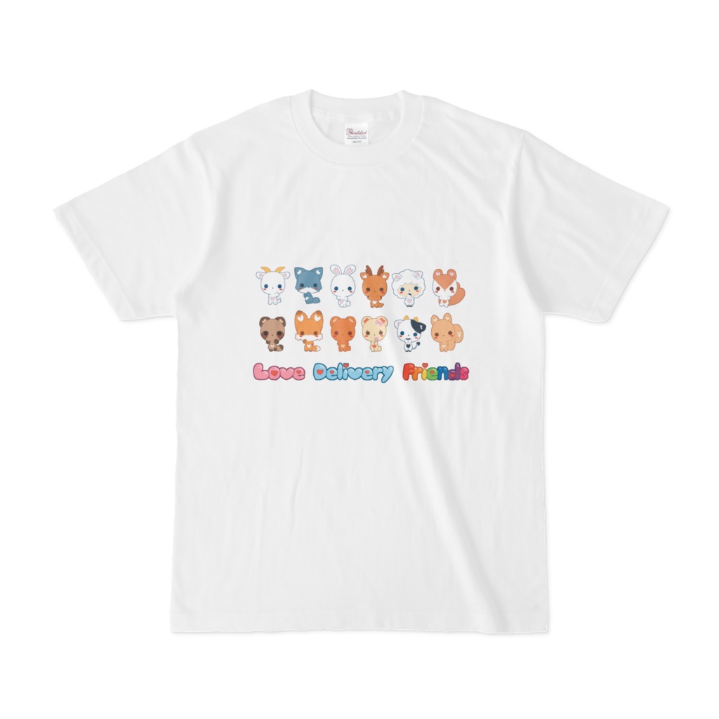 ラブデリフレンズ　Tシャツ①　くまとゆかいな仲間たち　ロゴ有り