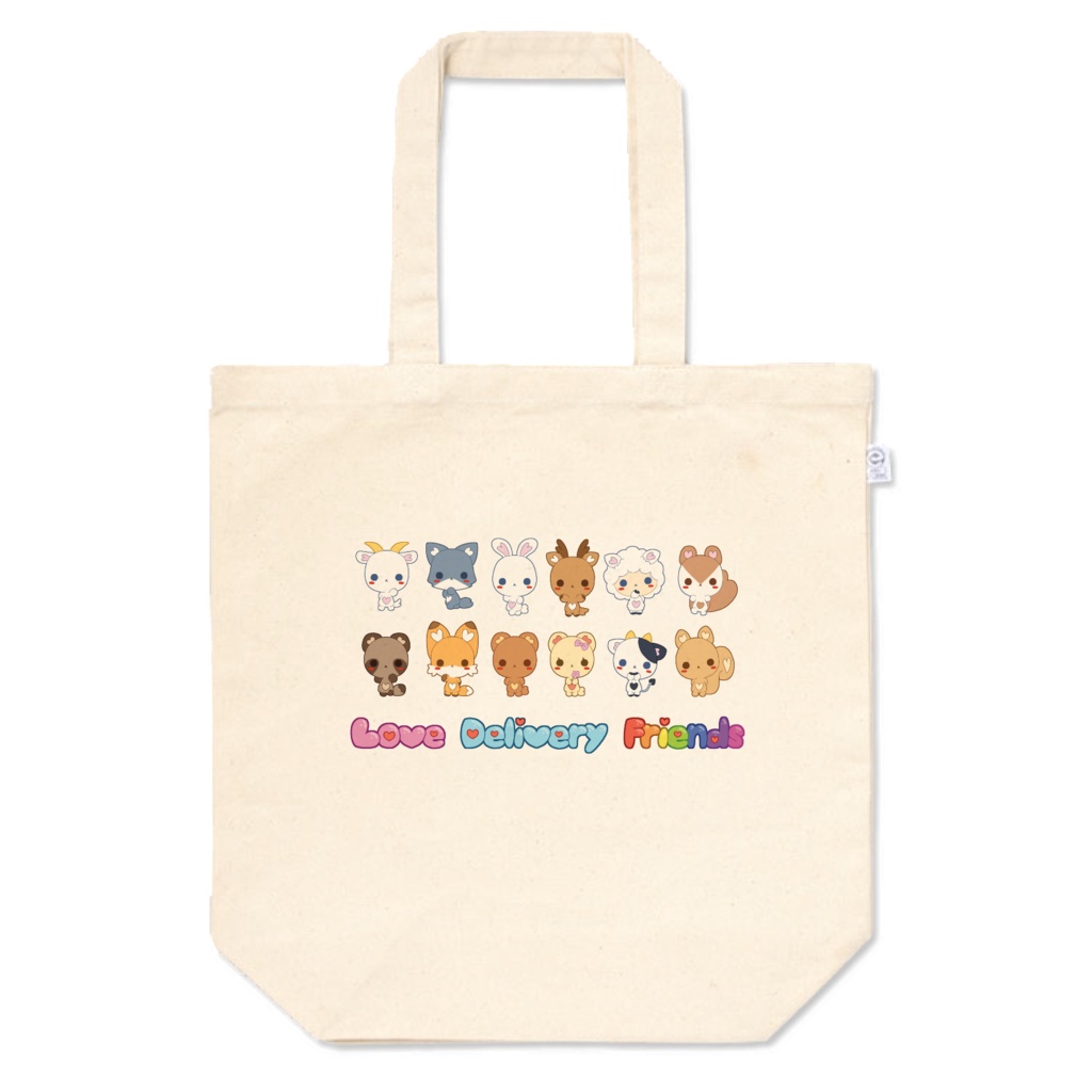 ラブデリフレンズ　トートバッグM　くまとゆかいな仲間たち　ロゴ有り