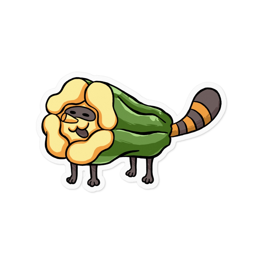ピーマンたぬきステッカー