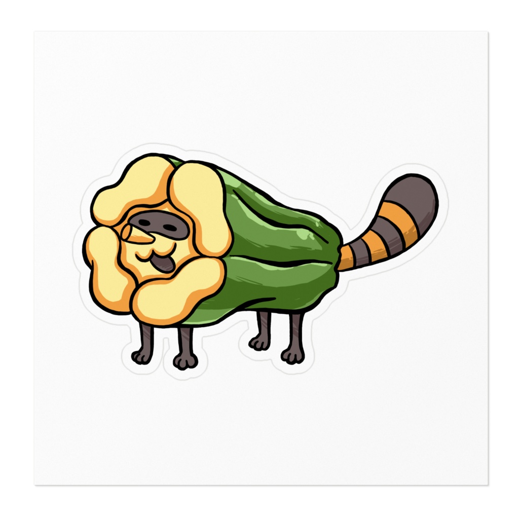 ピーマンたぬきステッカー