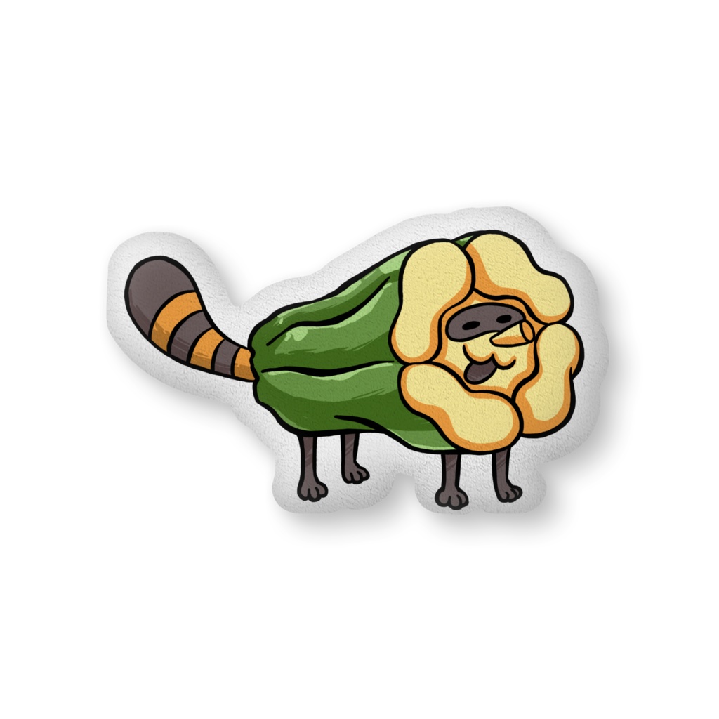 ピーマンたぬきクッション